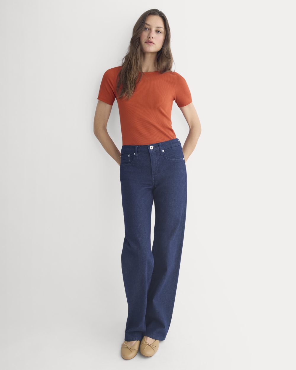 The Luxe Rib Crew | Rust