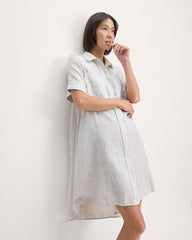 The Daytripper Dress in Linen | White / Black