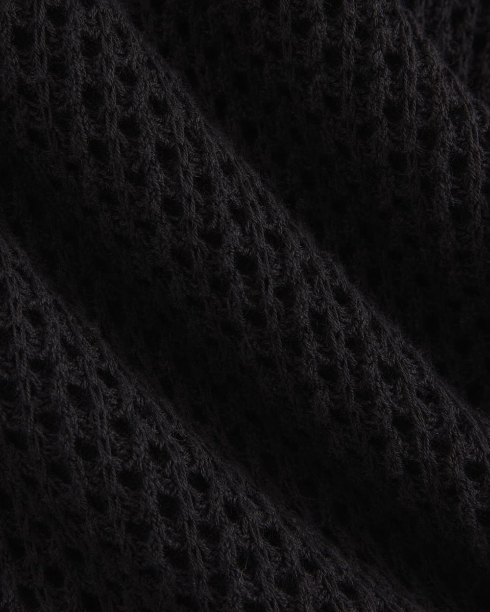 Lace-Knit Midi Skirt | Black