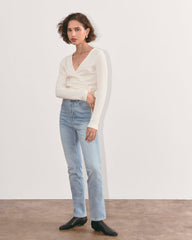 The Cozy Rib Wrap Top | Bone