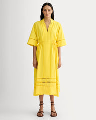 The Lace Trim Caftan Dress | High Visibility Yellow