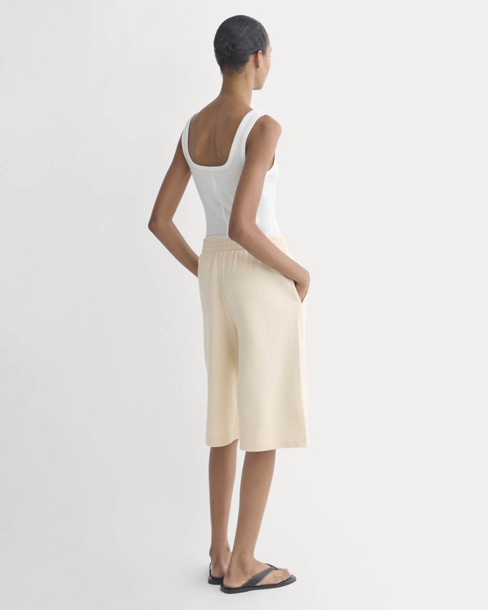 Lightweight Terry Long Shorts | Parchment
