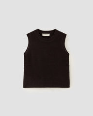 The Organic Cotton Open-Stitch Tank | Black