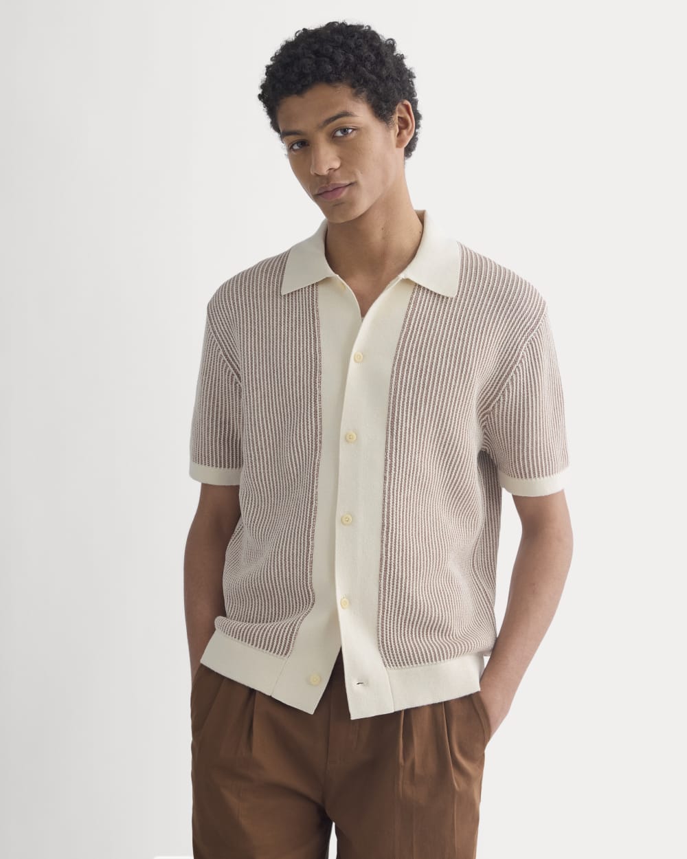 Button-Down Resort Polo | Birch/Brown