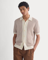 Button-Down Resort Polo | Birch/Brown