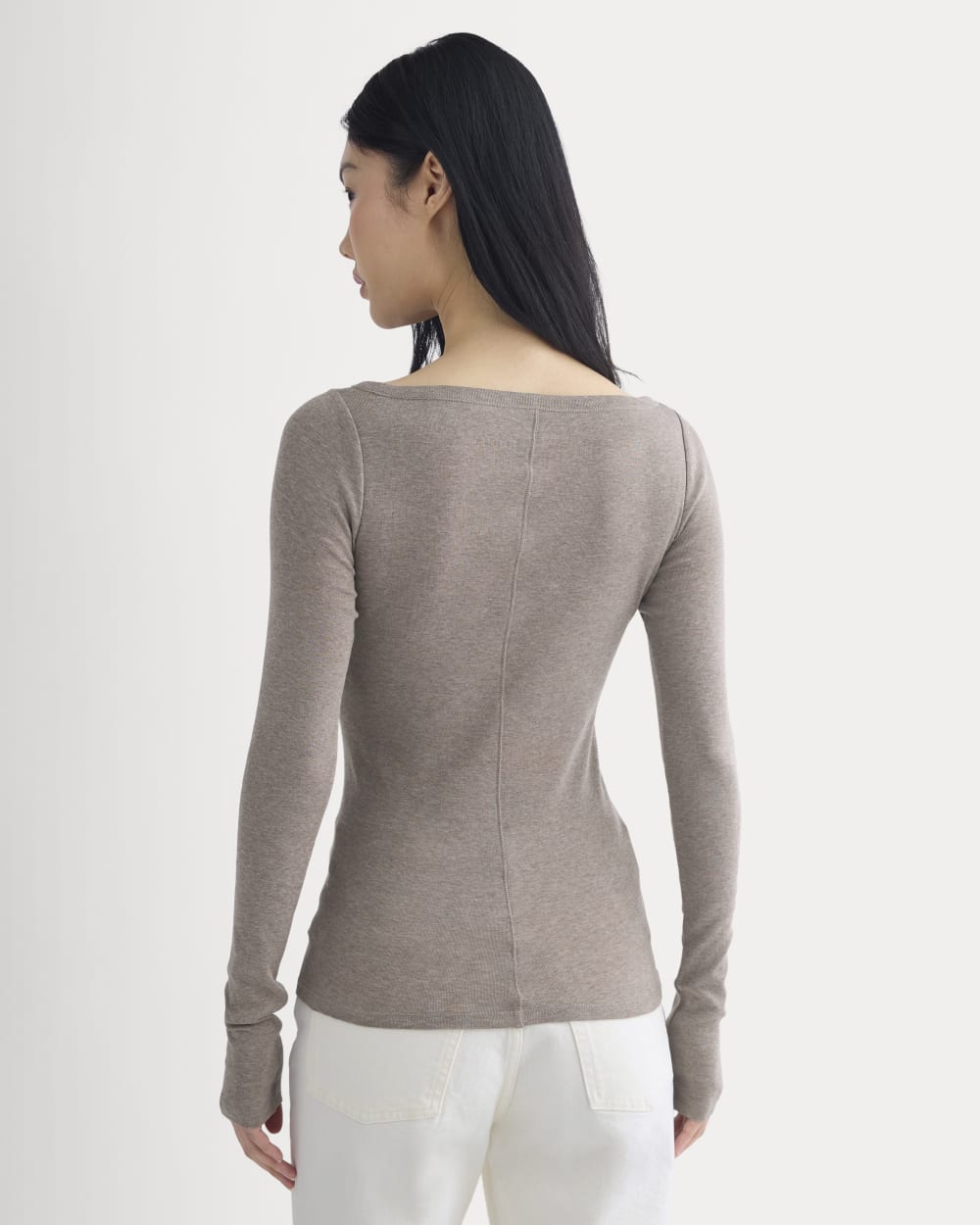 Tissue Boatneck Top | Heathered Chocolate Chip