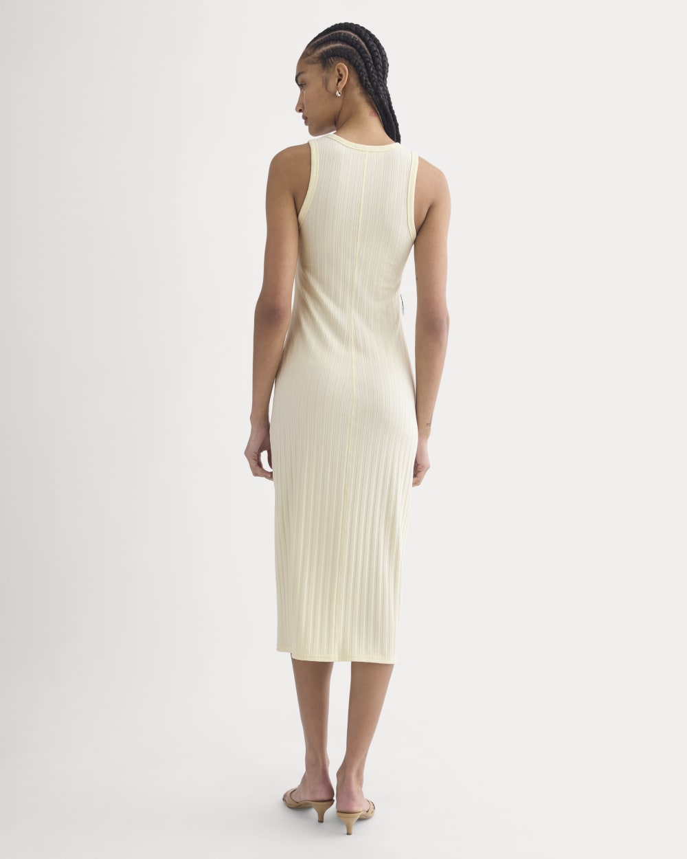 Scoop-Neck Midi Dress in Pointelle Knit | Lemon Icing
