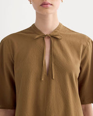 The Gauze Tie-Front Shirt | Toffee