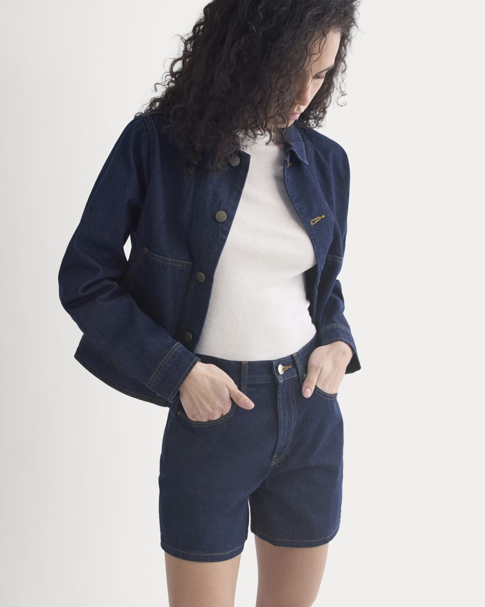 Way-High® A-Line Denim Short | Tungsten Rinse
