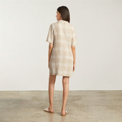 The Linen Workwear Dress | Iced Coffee Grid
