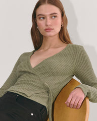 The Cozy Rib Wrap Top | Kalamata