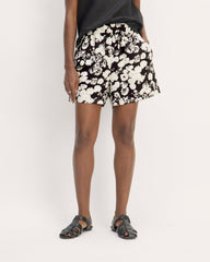 The Linen Easy Short | Black / Bone Floral