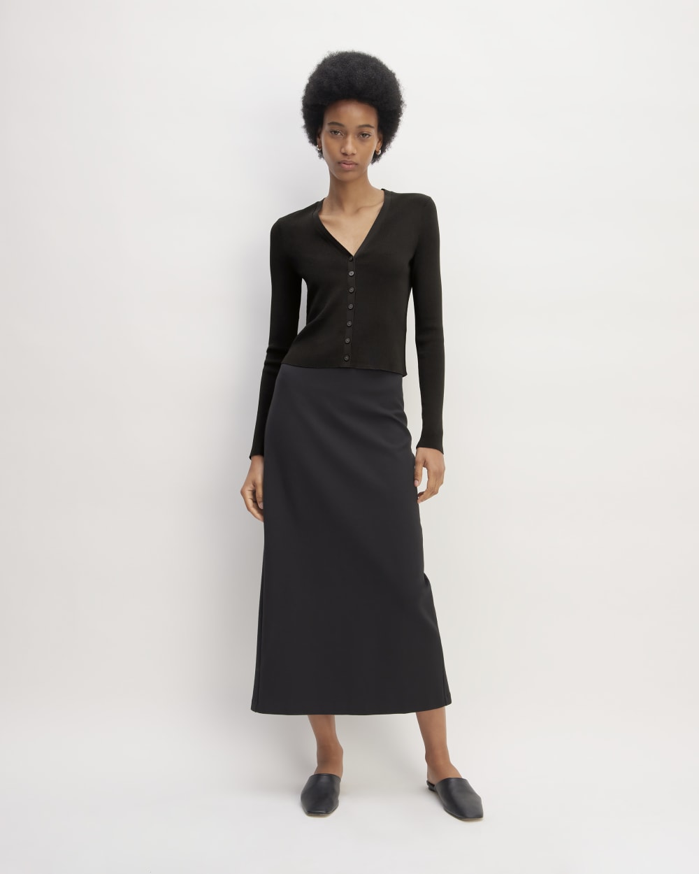 The Viscose Knit Cardigan | Black
