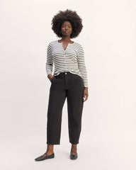 The Vintage Rib Cardigan | Bone / Black
