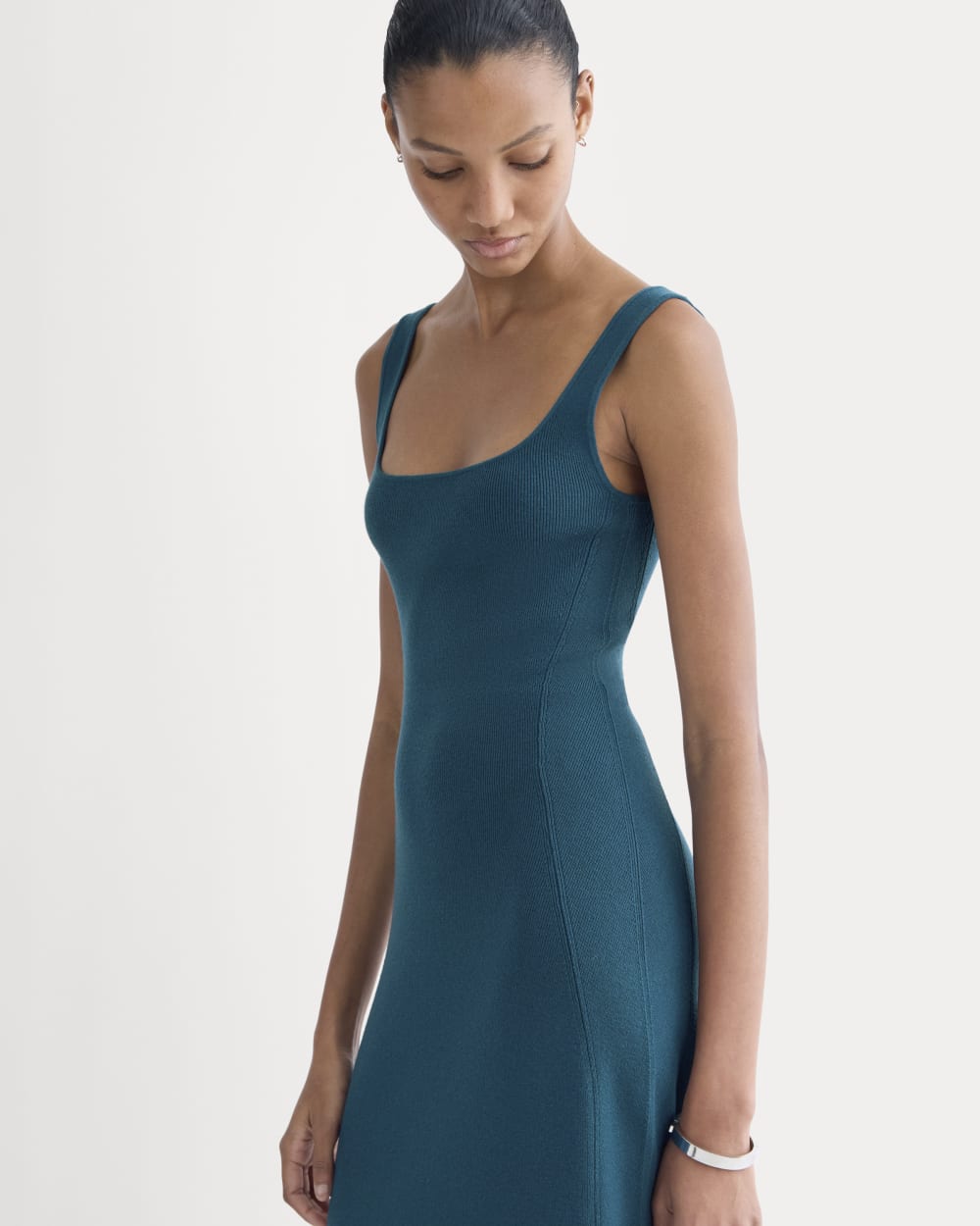 Knit Square-Neck Midi Dress | Reflecting Pond