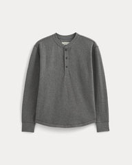 Thermal Henley in Cozy Waffle | Heathered Charcoal