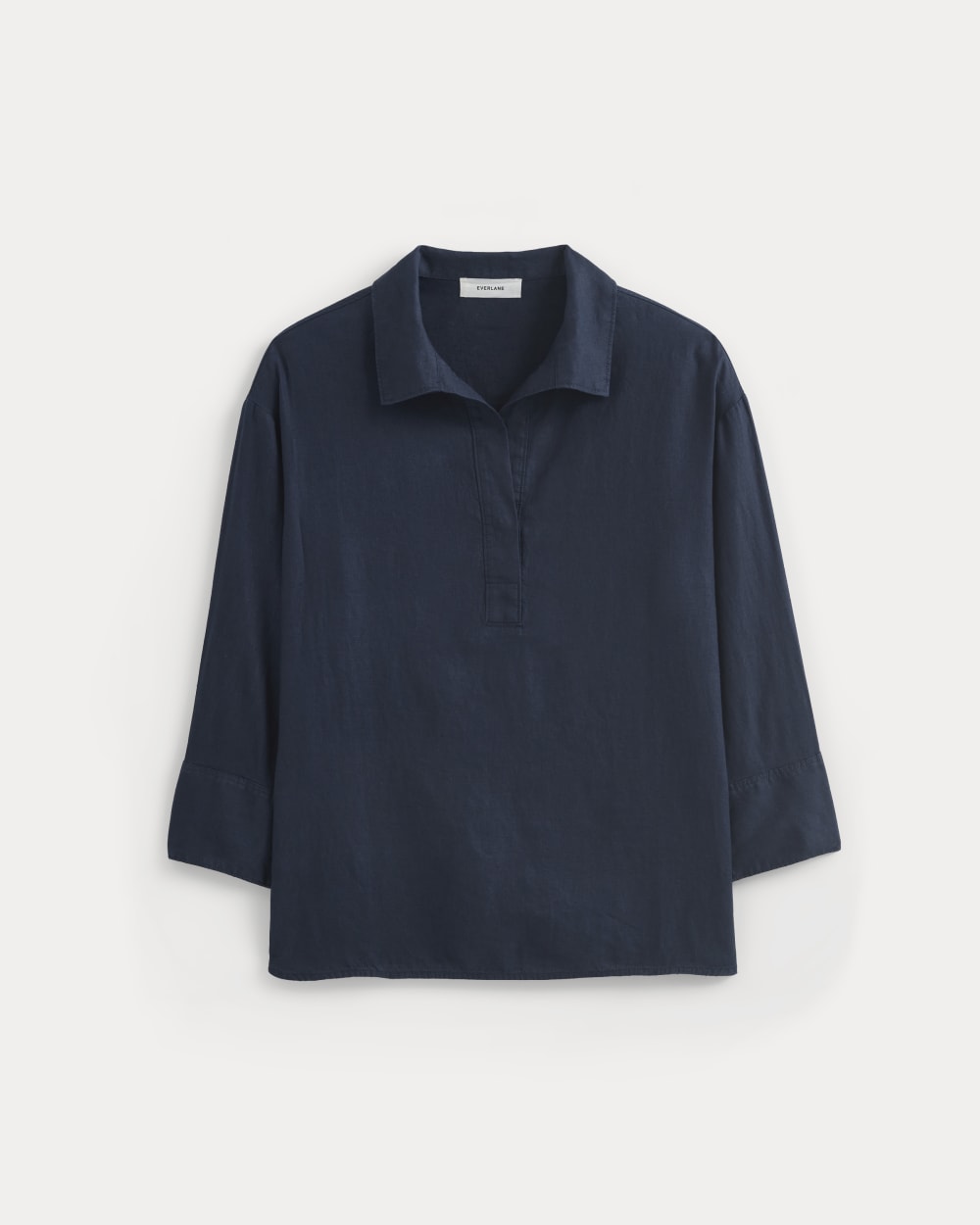 Popover Shirt in Linen | Navy