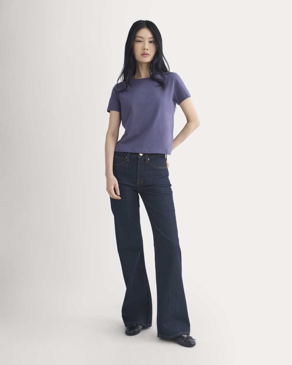 The Box-Cut Tee in Essential Cotton | Graystone | No Pocket