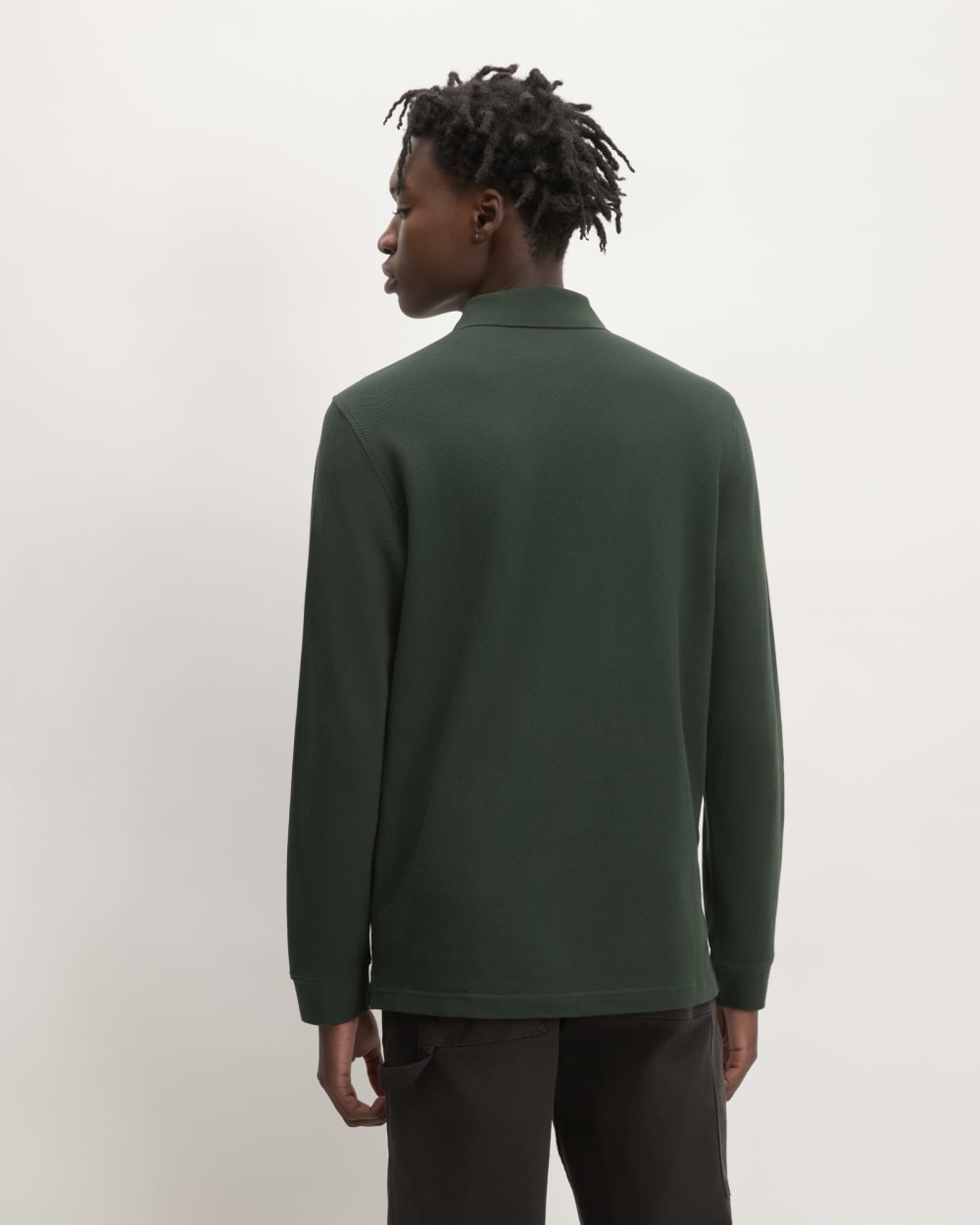 The Long-Sleeve Pique Polo | Scarab