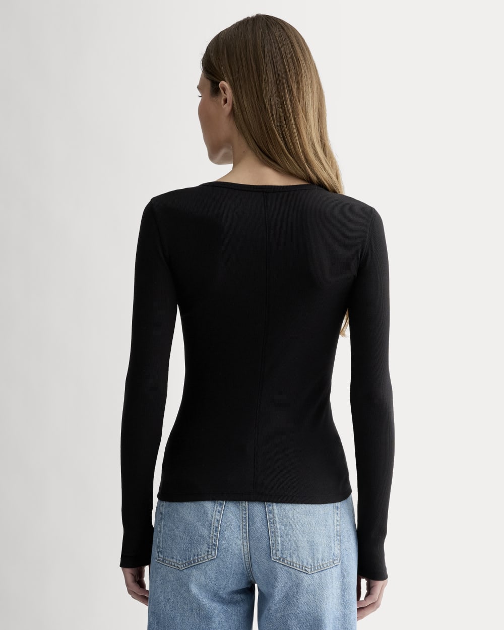 The Luxe Rib Long-Sleeve Crew | Black