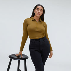 The Super-Soft Zip Polo | Tapenade
