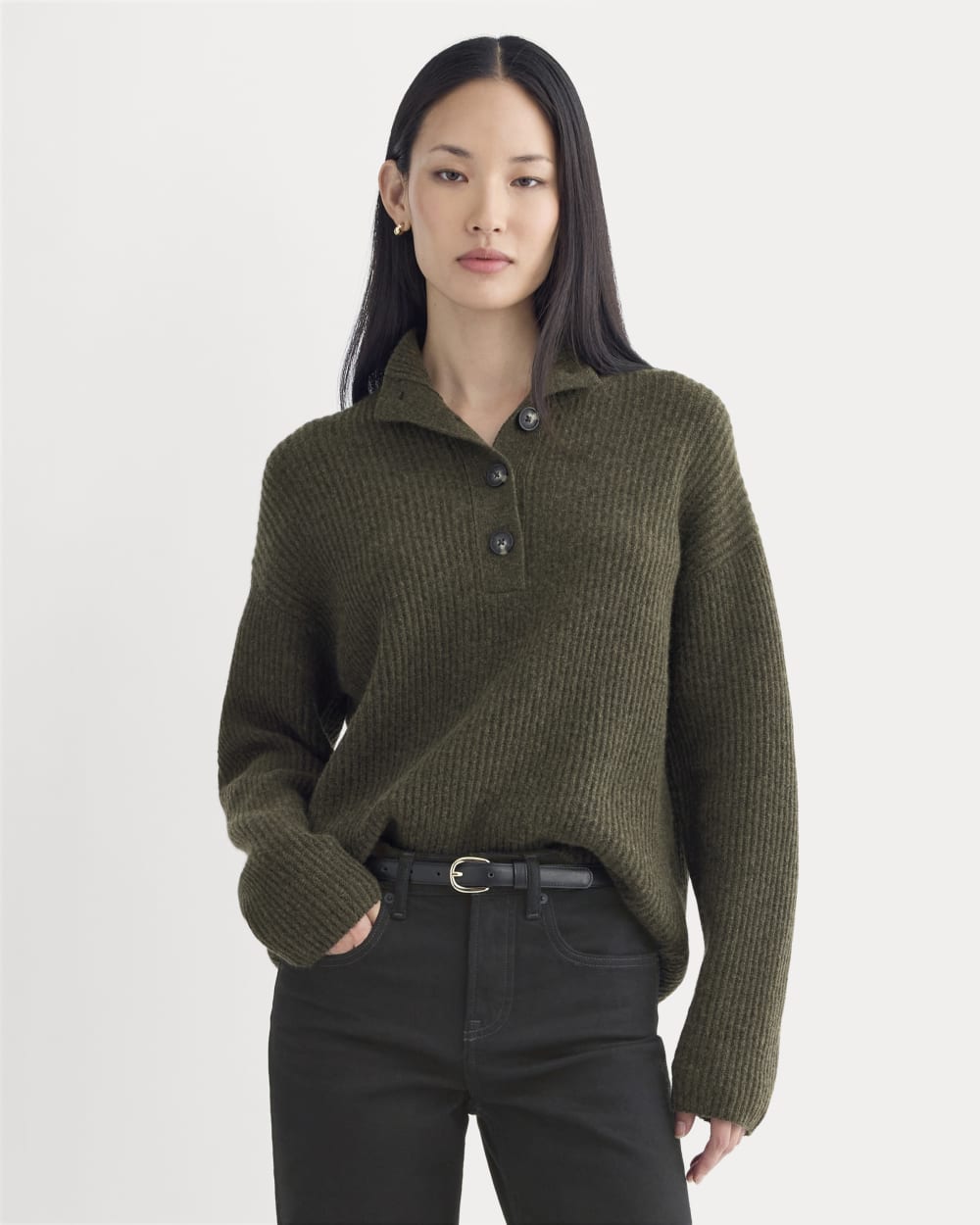 The Cocoon Henley in Wool Cashmere | Heather Beech