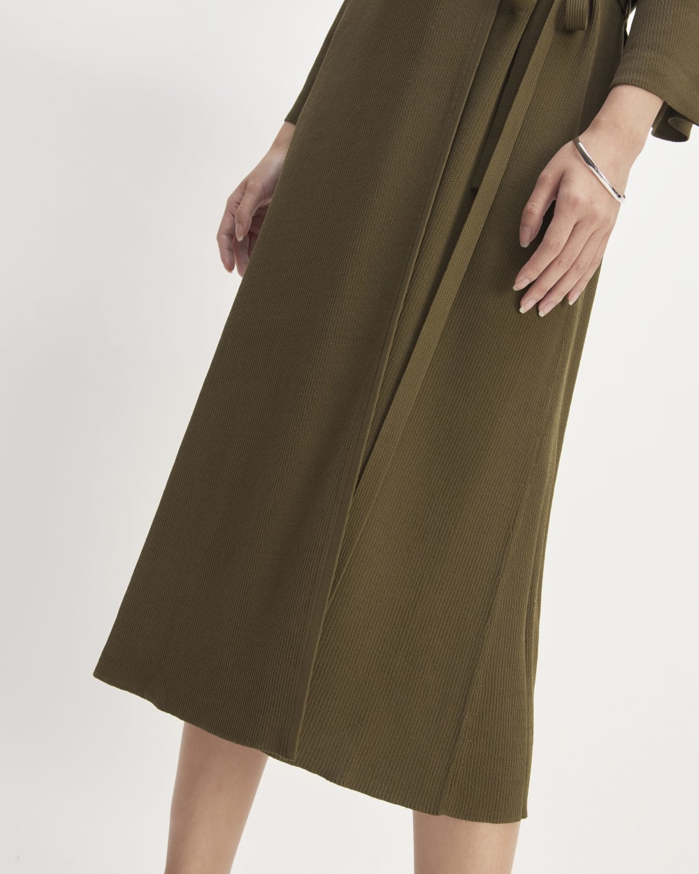 The Ribbed Wrap Midi Dress | Beech
