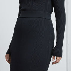 The Ribbed Knit Skirt | Black