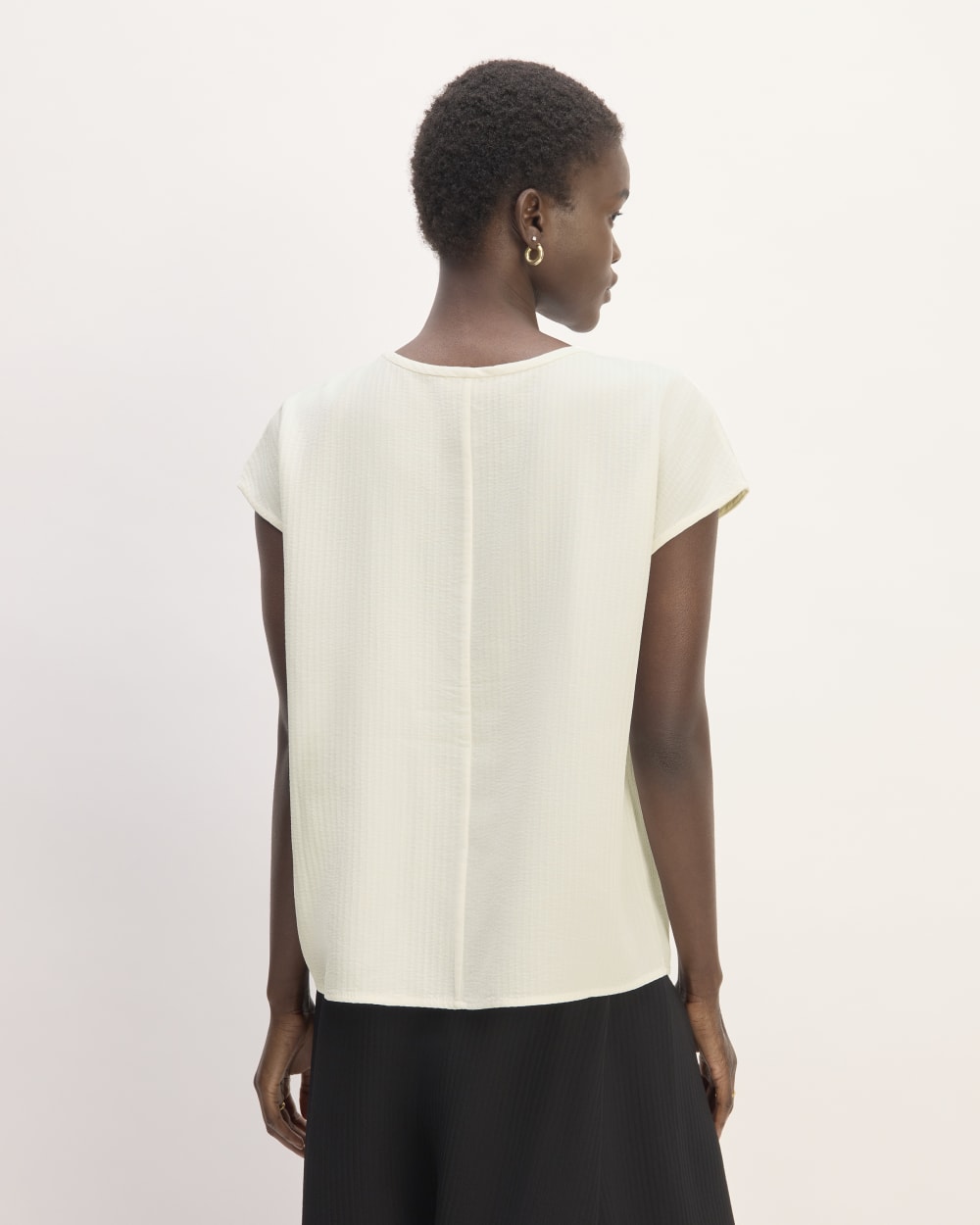 The Mini Jacquard Stripe Top | Bone