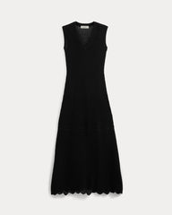 Lace Knit Maxi Sweater Dress | Black