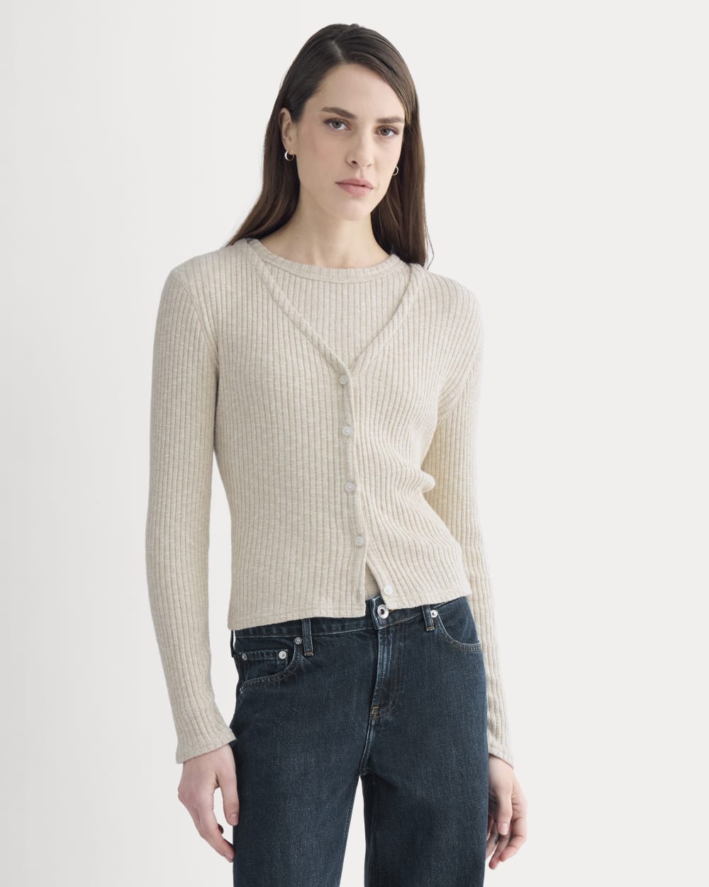The Cozy Rib Cardigan | Peyote / Bone