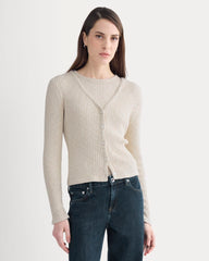The Cozy Rib Cardigan | Peyote / Bone