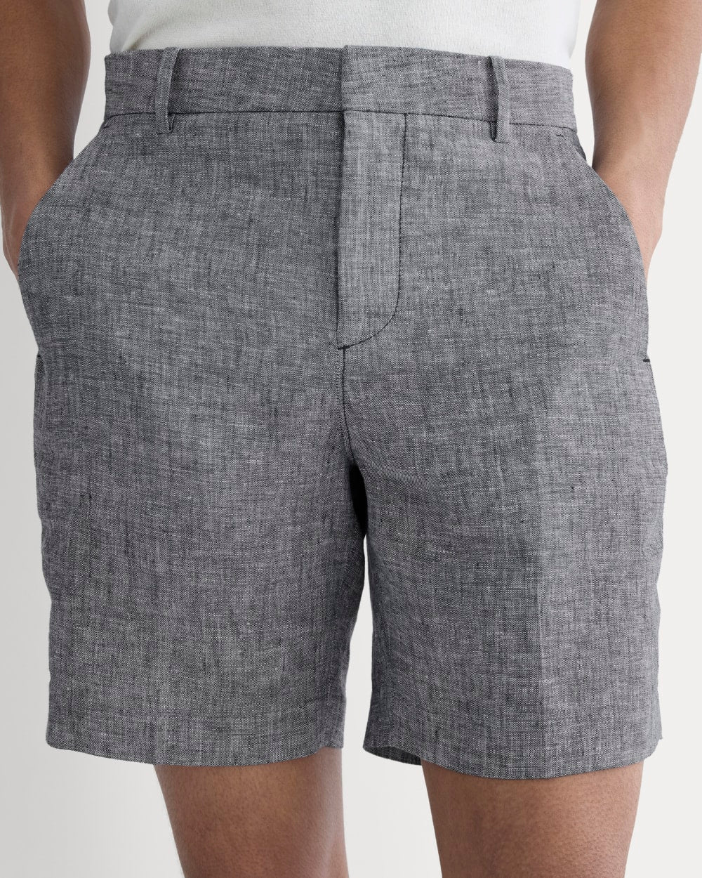 The 7" Linen Trouser Short | Navy Chambray