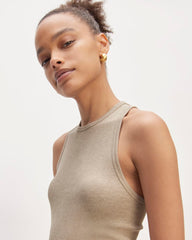The Luxe Rib Racerback Tank | Heathered Tan