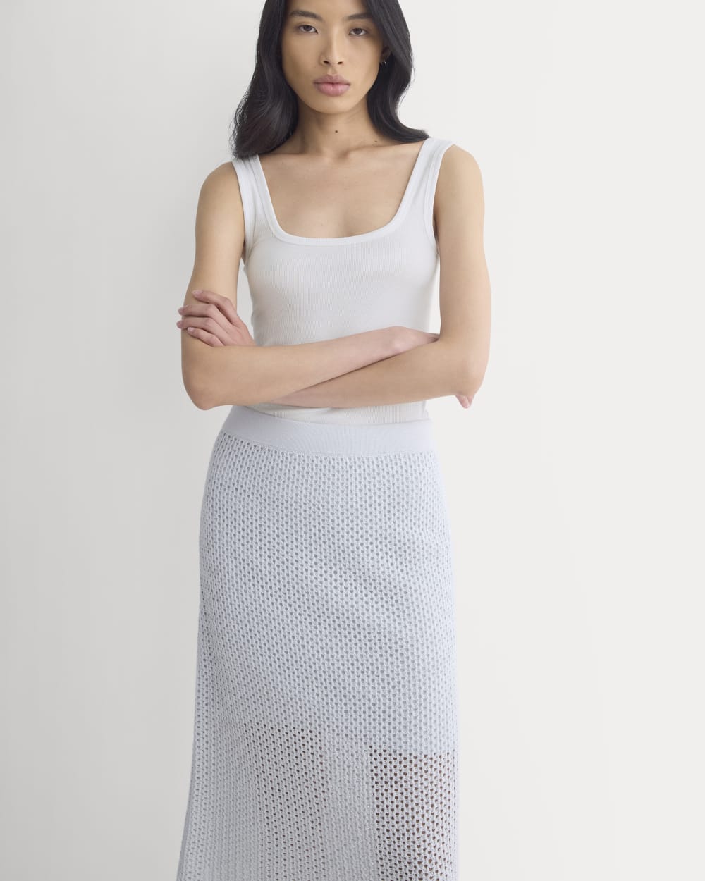 Lace-Knit Midi Skirt | Skywriting
