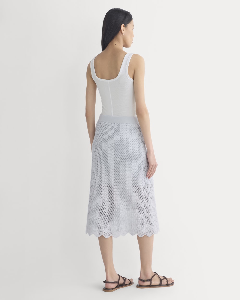 Lace-Knit Midi Skirt | Skywriting