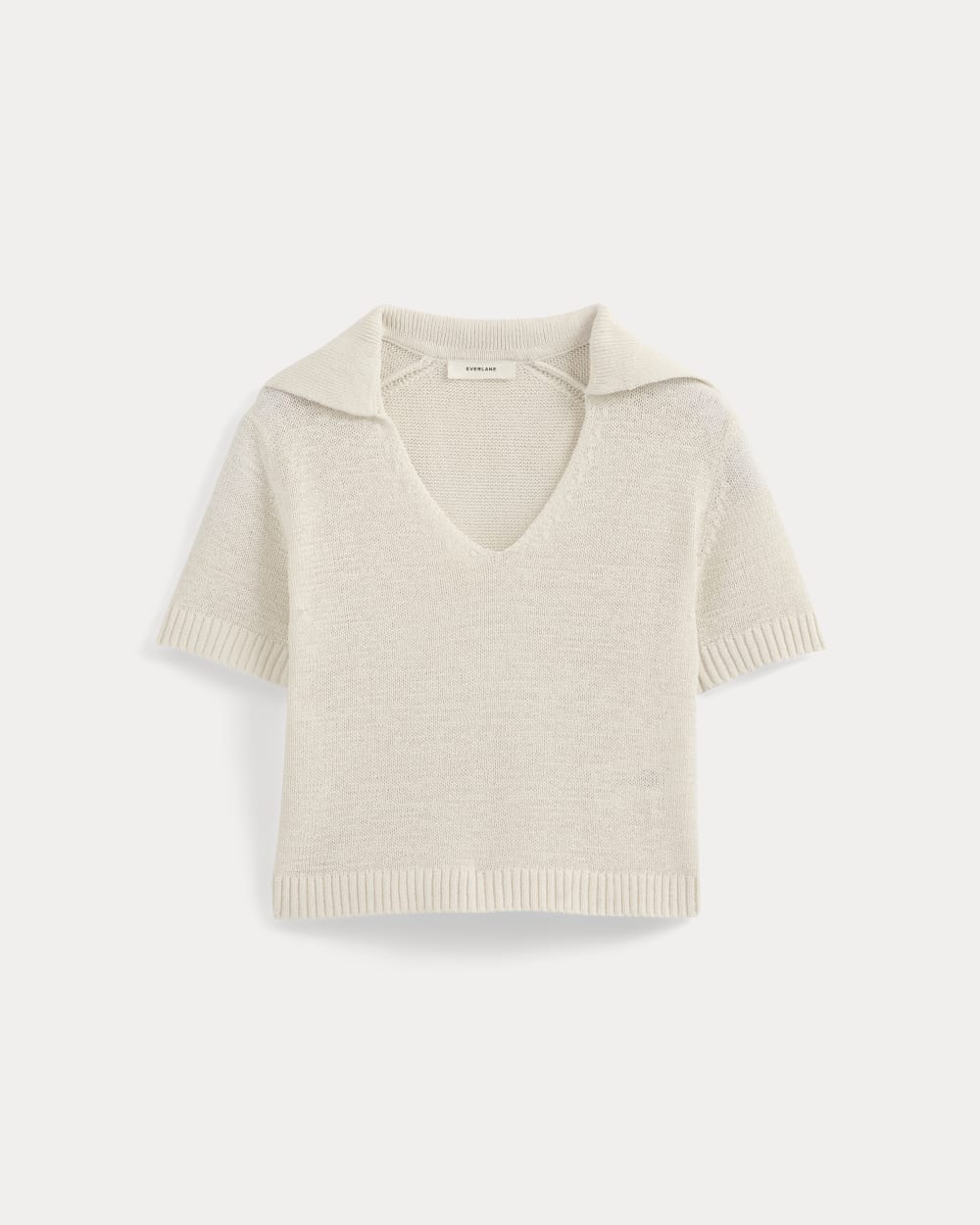 Open Collar Polo | Bone
