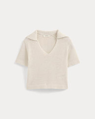 Open Collar Polo | Bone