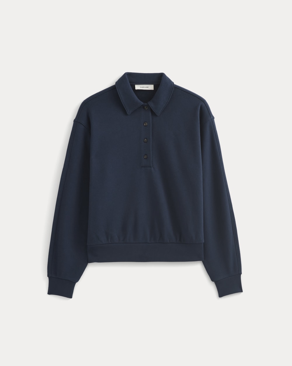 Lightweight Terry Polo Sweatshirt | Navy