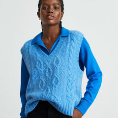 The Cloud Cable-Knit Vest | Lake
