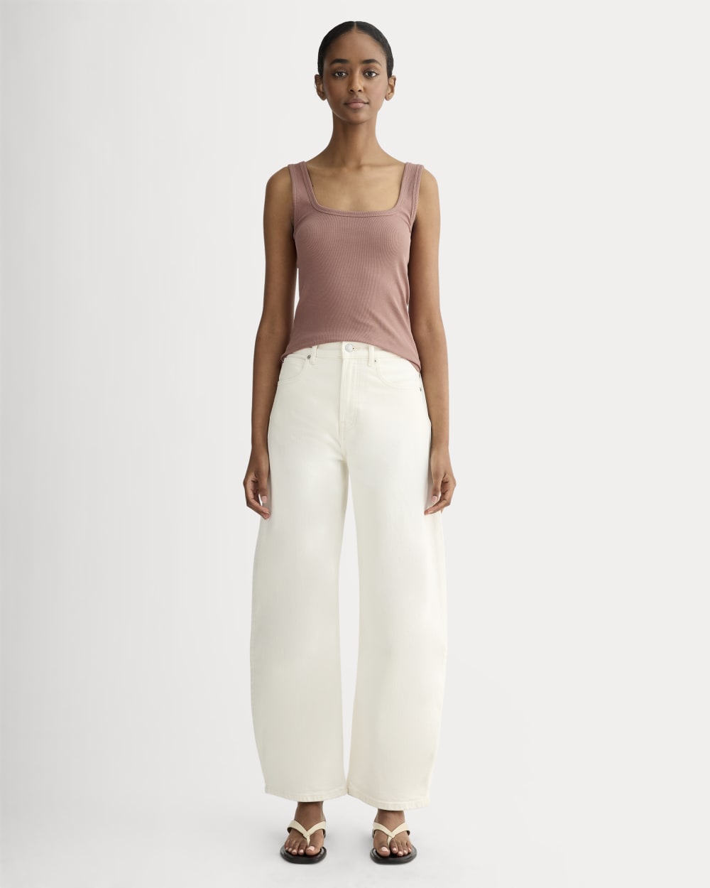 The Luxe Rib Square-Neck Tank | Rose Dusk