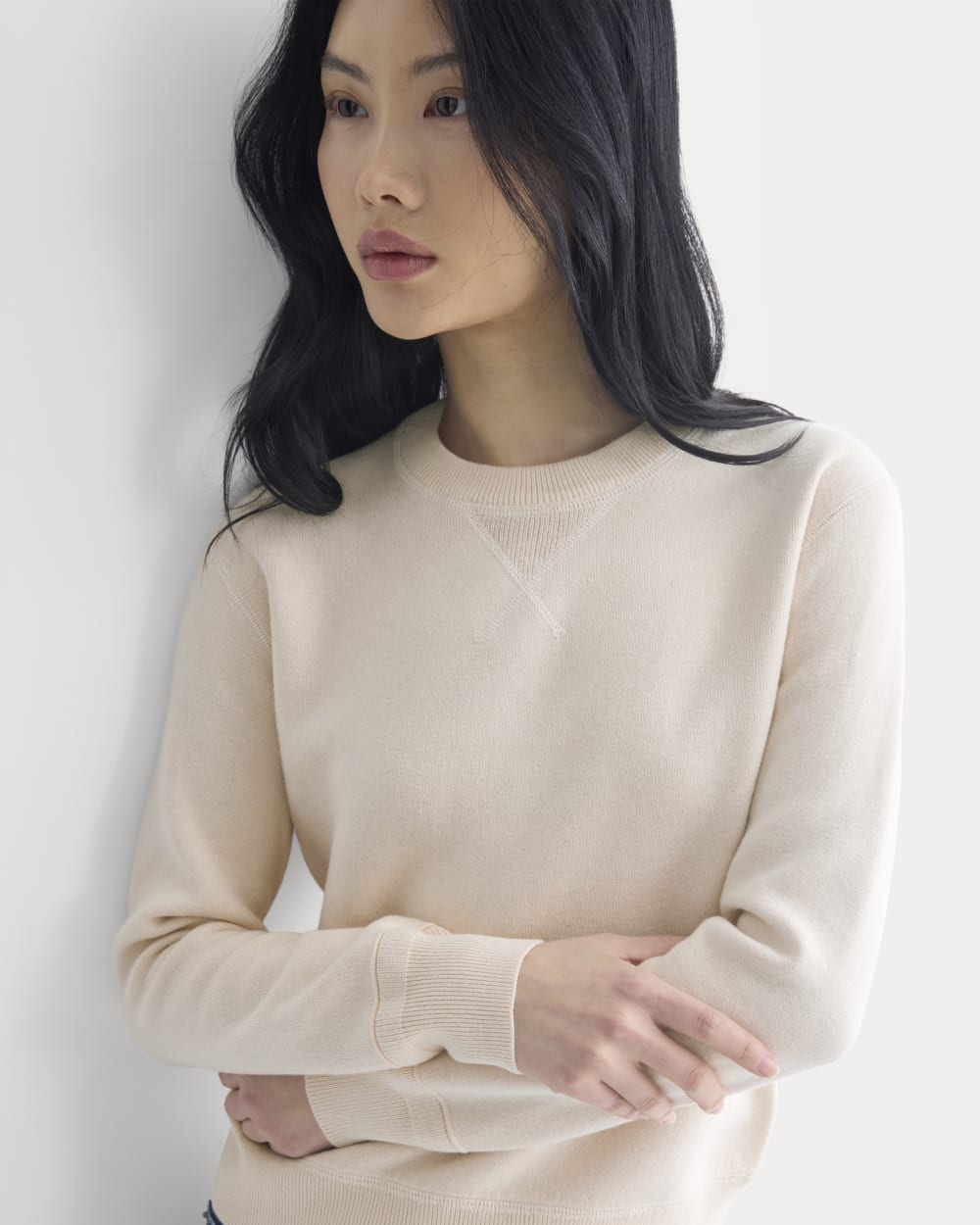 Double Knit Crew in Cotton Merino | Bone/Cream/Sand/Light Camel