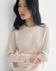Double Knit Crew in Cotton Merino | Bone/Cream/Sand/Light Camel