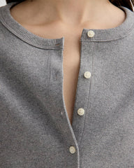The Selfie Cardigan | Mid Heather Grey