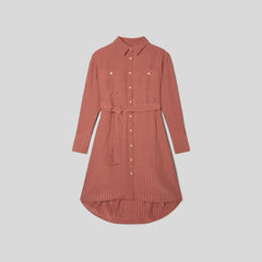 The City Stripe Draped Shirt Dress | Redwood