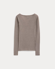 Tissue Boatneck Top | Heathered Chocolate Chip