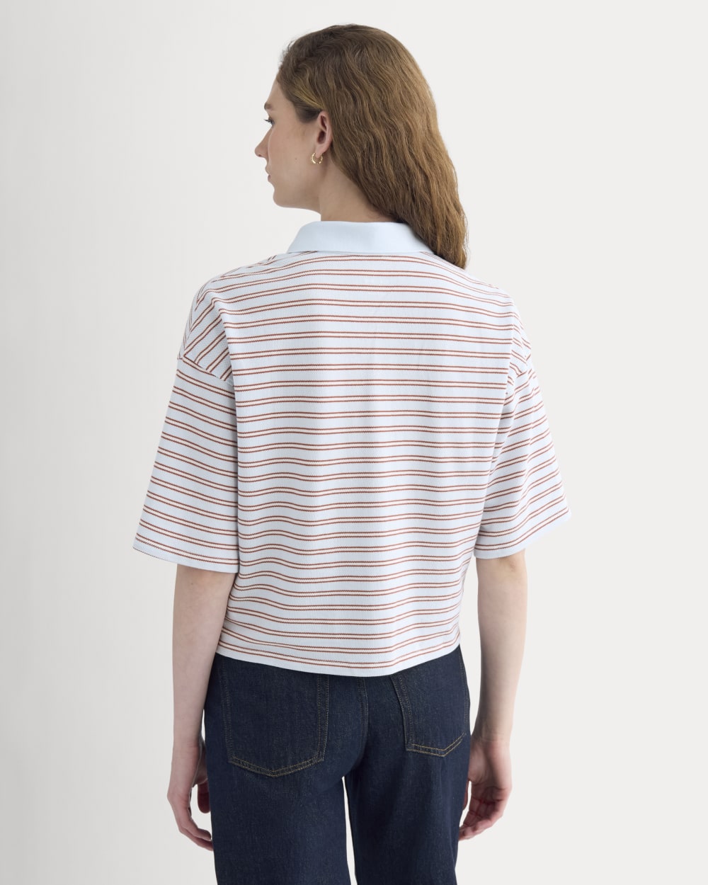 Pique Boxy Polo | Skywriting/Henna/Gardenia