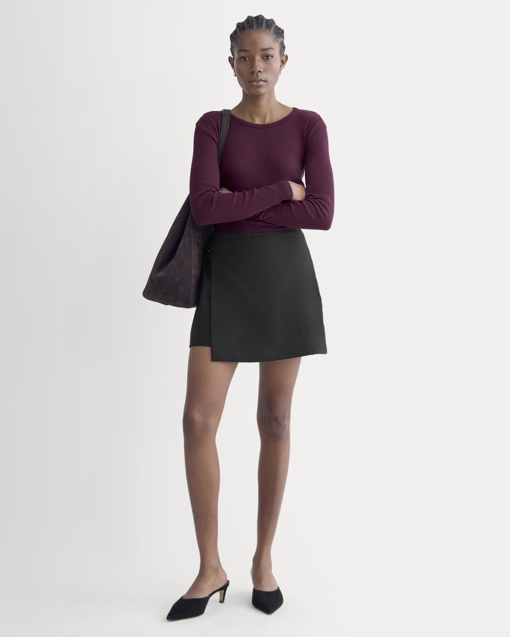 The Luxe Rib Long-Sleeve Crew | Heathered Port Royale