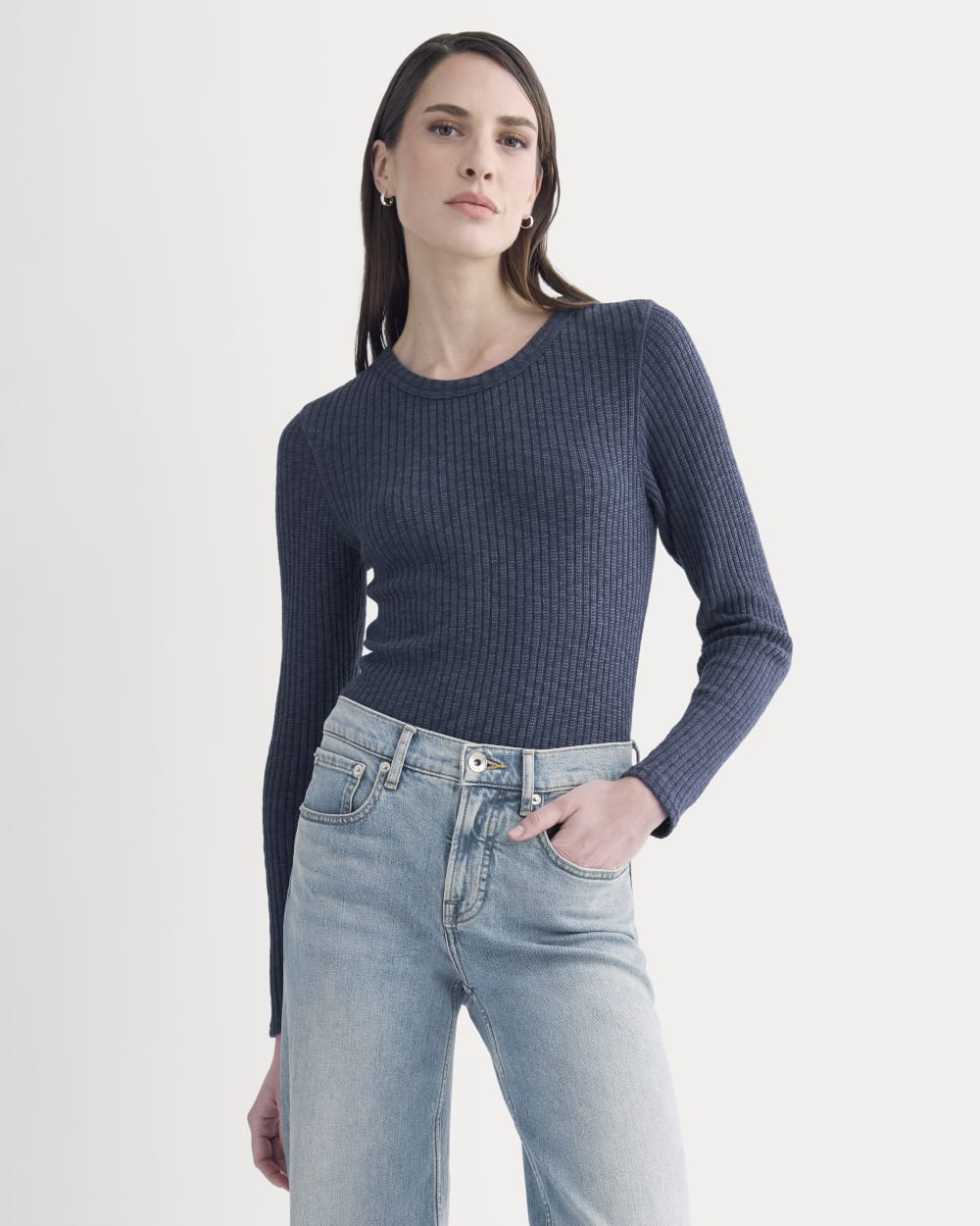 The Cozy Rib Long-Sleeve Tee | Mood Indigo
