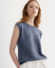 The Muscle Sweater in Cotton Linen | Indigo